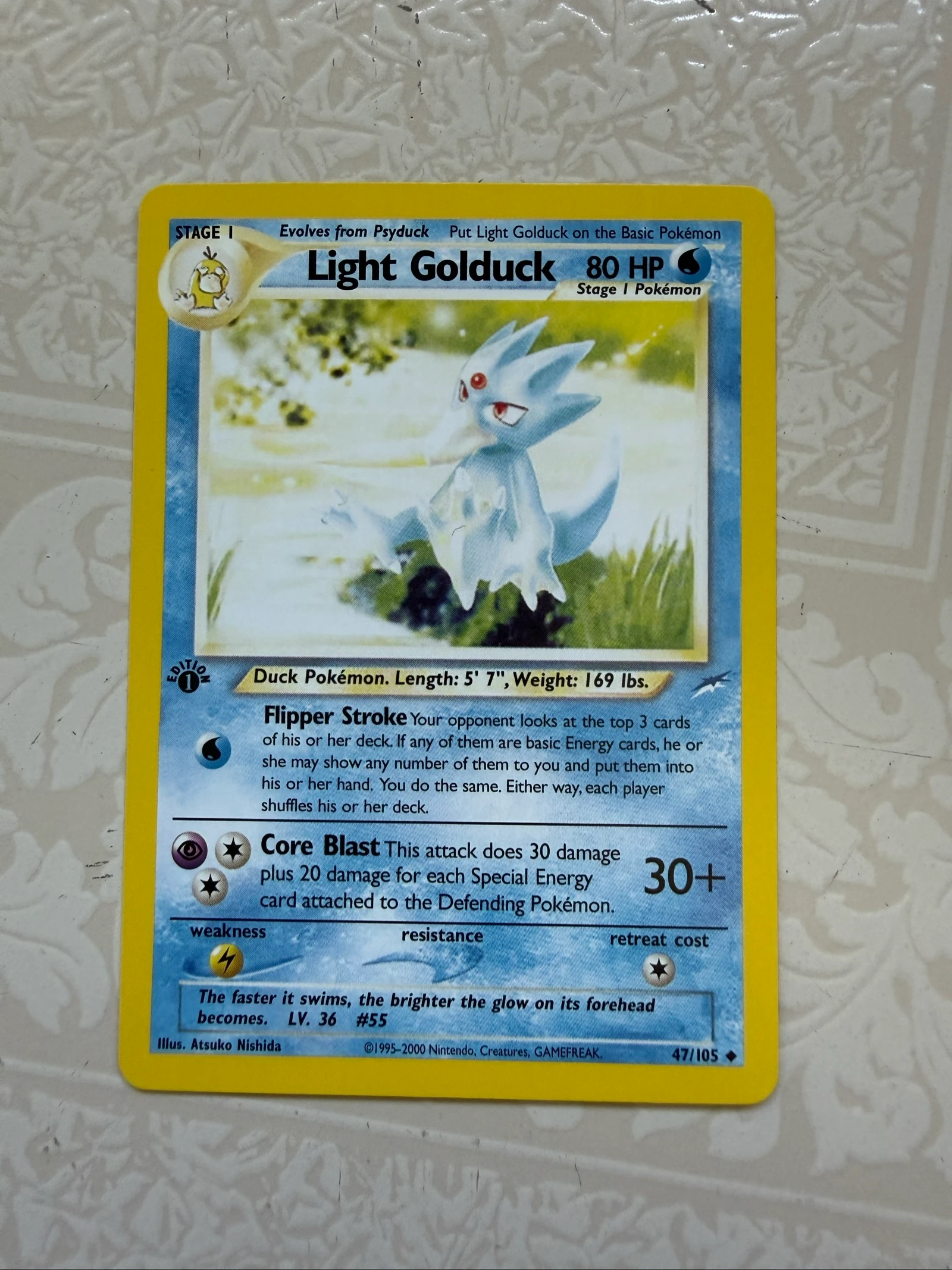 Carta Pokemon light Golduck neo destiny First Edition 